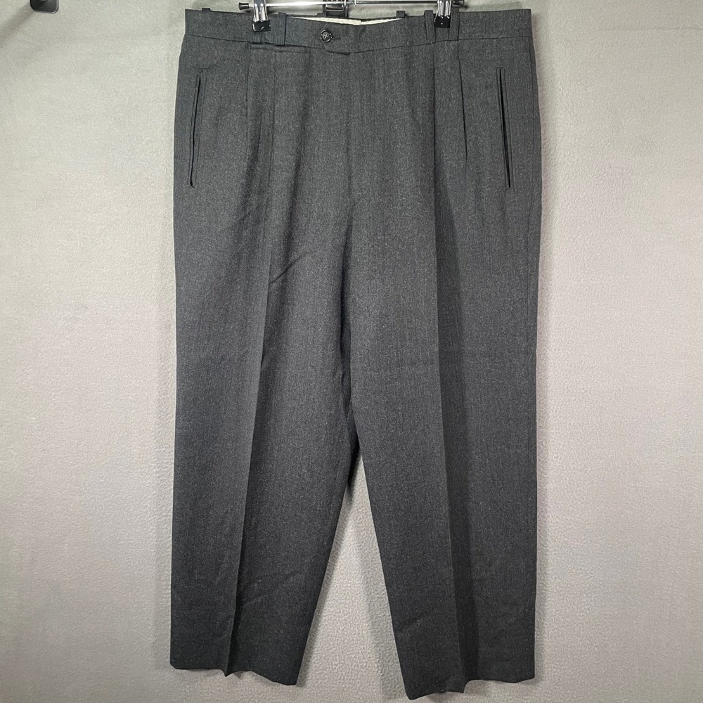 Rodier Hommes‎ Wool Trousers Mens 48 Measures 37x30 Gray Pleated Made France